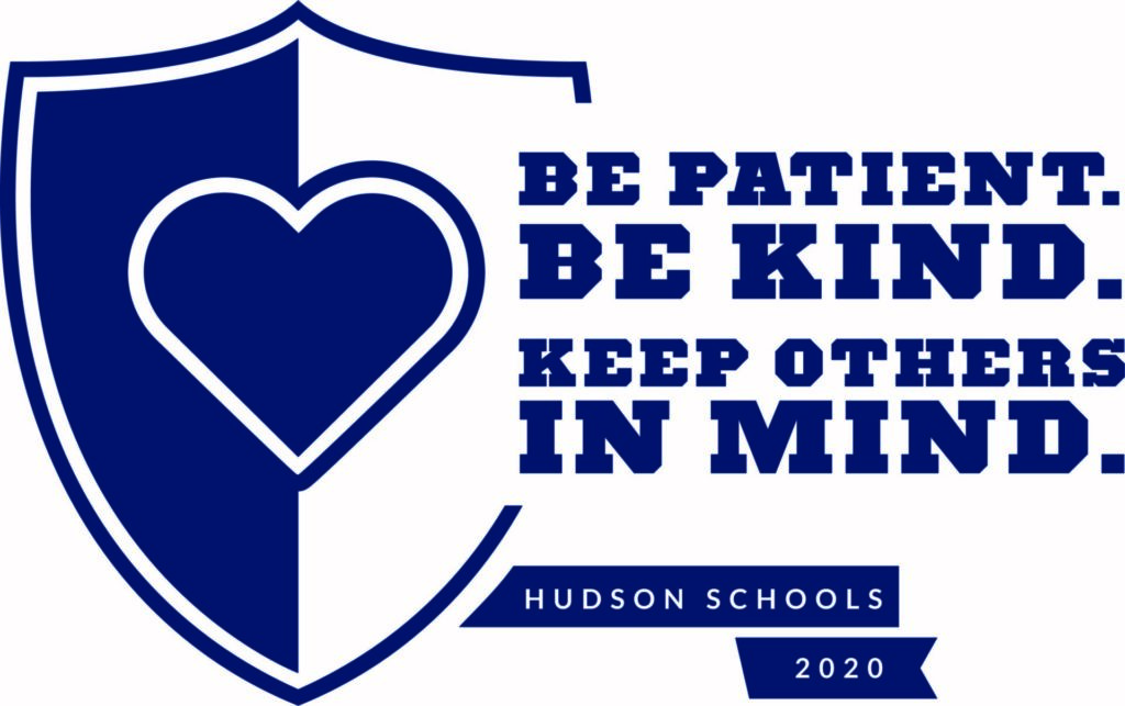 Shield with heart with the saying - Be Patient. Be Kind. Keep Others in Mind.