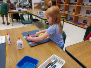 Hudson Prairie student working on their art project.