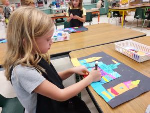 Hudson Prairie student working on their art project.
