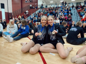 Seniors Hailey Plourde and Lauren Schmitz earned 1st place in the ensemble competition