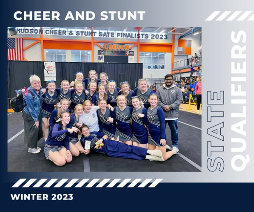 State qualifiers cheer and stunt